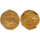 France. Francois I (1515-1547). gold Ecu d'or de Bretagne, undated