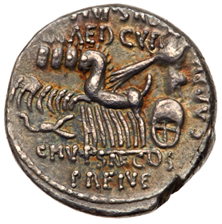 M. Aemilius Scaurus and Pub. Plautius Hypsaeus. Silver Denarius (4.00 g), 58 BC. EF - Image 3 of 3