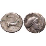 Sicily, Syracuse. Second Democracy. Silver Tetradrachm (17.26 g), 466-405 BC. VF