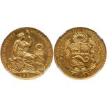 Peru. Republic. Gold 100 Soles, 1950