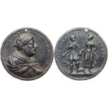 Medal. Lead, After Cast. 64 mm. To Commemorate Peace Between Russia and Poland, 1686.