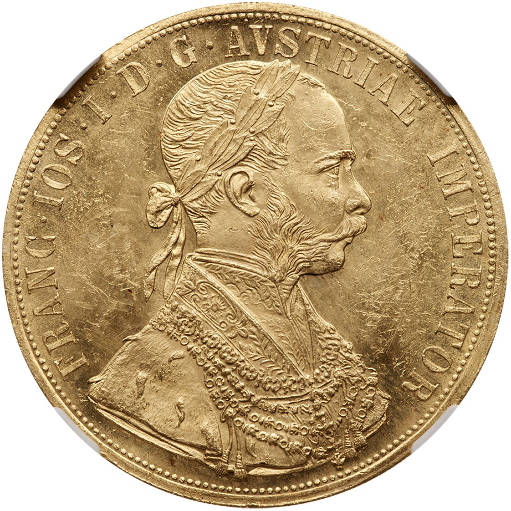 Austria. 4 Ducats, 1914. NGC MS62