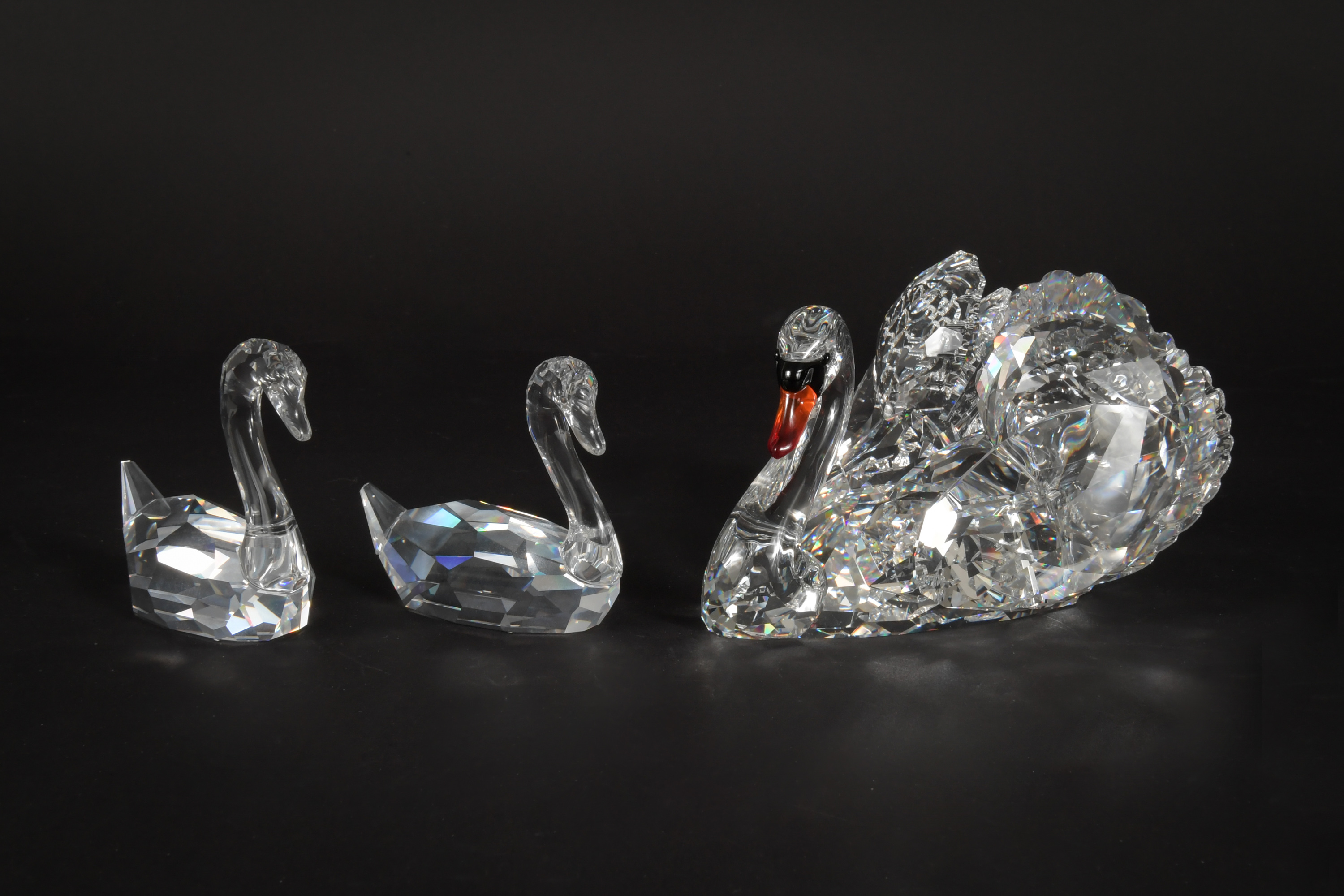 2 Boxed Swarovski Crystal Large Swan and Swan Pair - Image 2 of 5