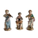 Meissen, 3 Maiden Musicians, 2559, 2565 and 2566