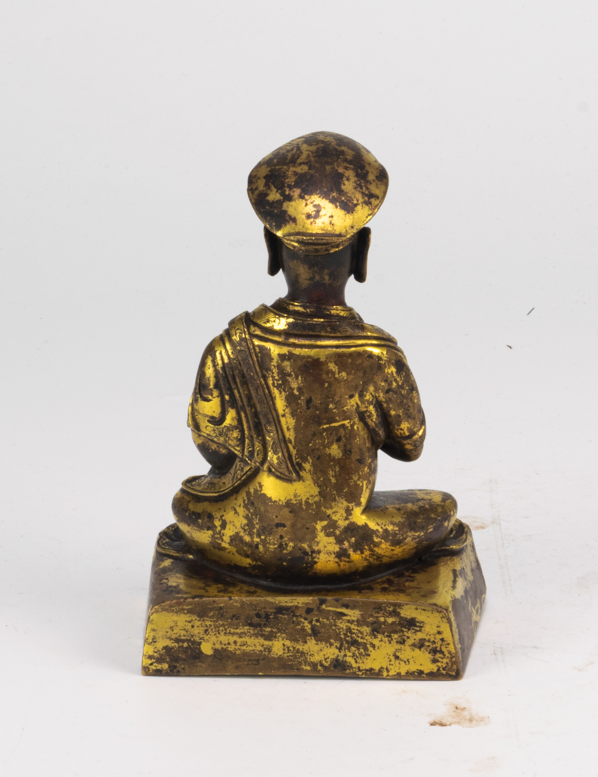 Chinese Gilt Bronze Figure of Lama, Qing Dynasty - Image 3 of 8