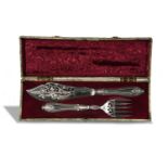 Sterling Silver and Sheffield Plate Fish Serving Set