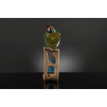 Boxed Swarovski Crystal Green Rosella, Jonquil