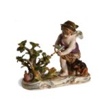 Meissen, Cupid Hunting Hearts with Dog, Model R148