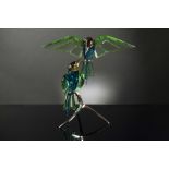 Boxed Swarovski Crystal Bee Eaters, Peridot