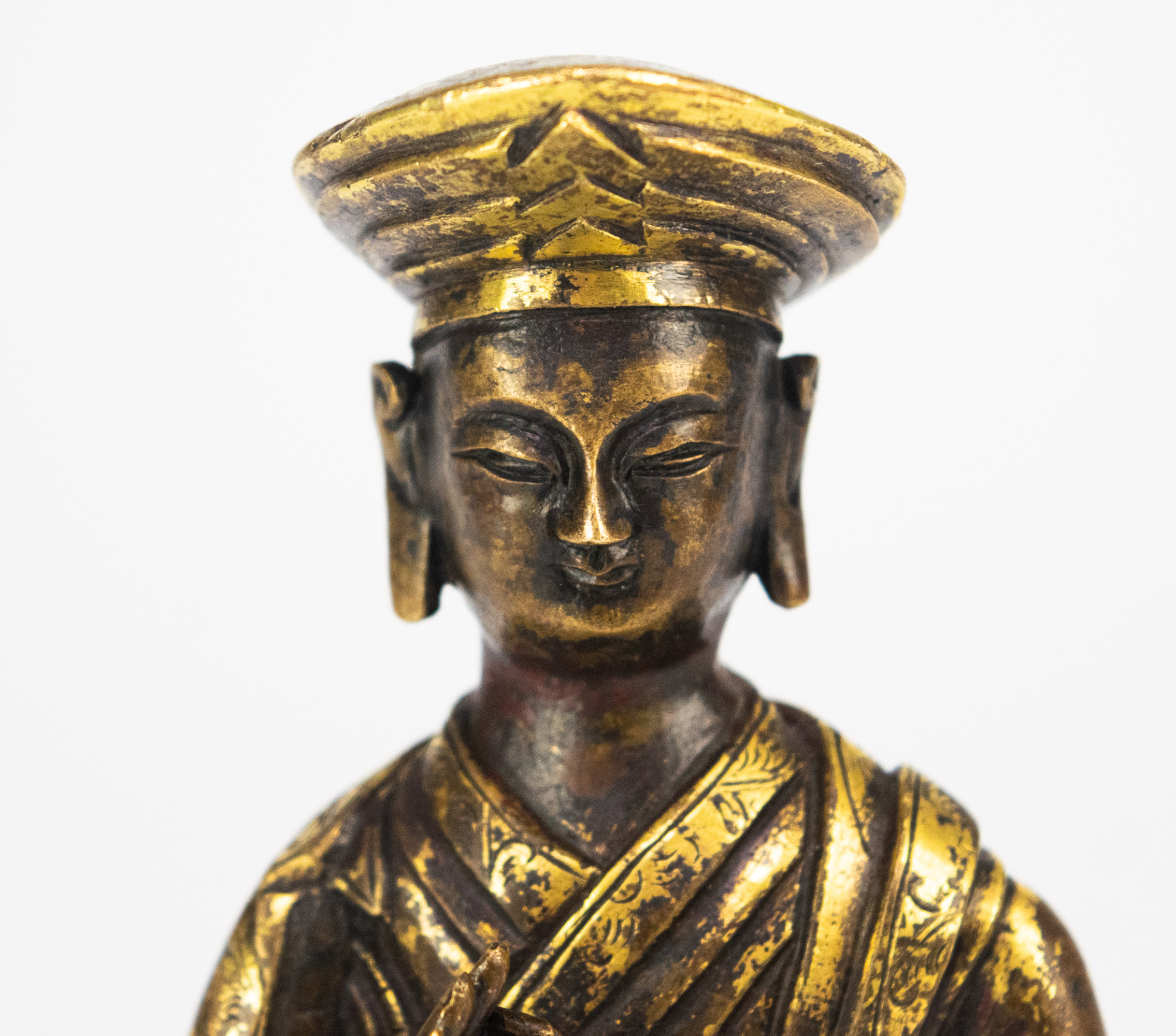 Chinese Gilt Bronze Figure of Lama, Qing Dynasty - Image 5 of 8