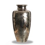 Hattori, Large Sterling Silver Vase, Meiji