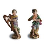 Meissen, 2 Maiden Musicians, Models 2550 and 2566