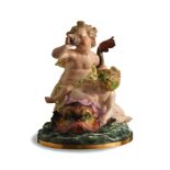 Meissen, Two Cherubs Riding Dolphin, Model N111