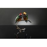 Boxed Swarovski Guoldian Finches, Peridot