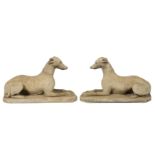 Pair of Concrete Whippet Garden Ornaments