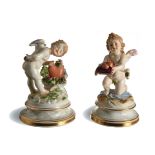 Meissen, 2 Cupids Offering, Rare Knocking on Heart