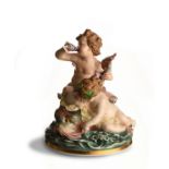 Meissen, Two Cherubs Riding Dolphin, Model N111