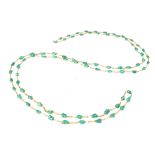 18K Turquoise Beaded Necklace, 19-20th Century