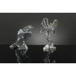 2 Boxed Swarovski Crystal Eagle, Silver Bald Eagle