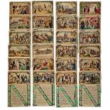 24 Hand-Colored Napoleonic Lotto or Bingo Cards