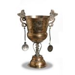 Peruvian and Bolivian Silver Wedding Chalice 19th Century