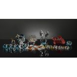 9 Boxed Swarovski Colored Crystal Aquatic Figures