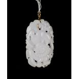 Chinese Lavender Jadeite Pendant, Early 20th Century