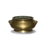 Chinese ‘Beast’-Handled Bronze Censer, Qing