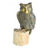 Carved Labradorite 'Screech Owl'