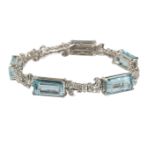 H. Stern, Vintage Diamond and Aquamarine Bracelet