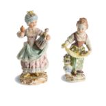 Meissen, Gardener Girl and Girl with Doll, 6 and C79