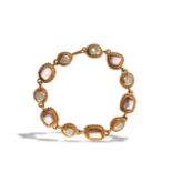 Carolyn Tyler, 22K, Tourmaline, and Pearl Bracelet