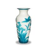 Blue and White Peking Glass Vase