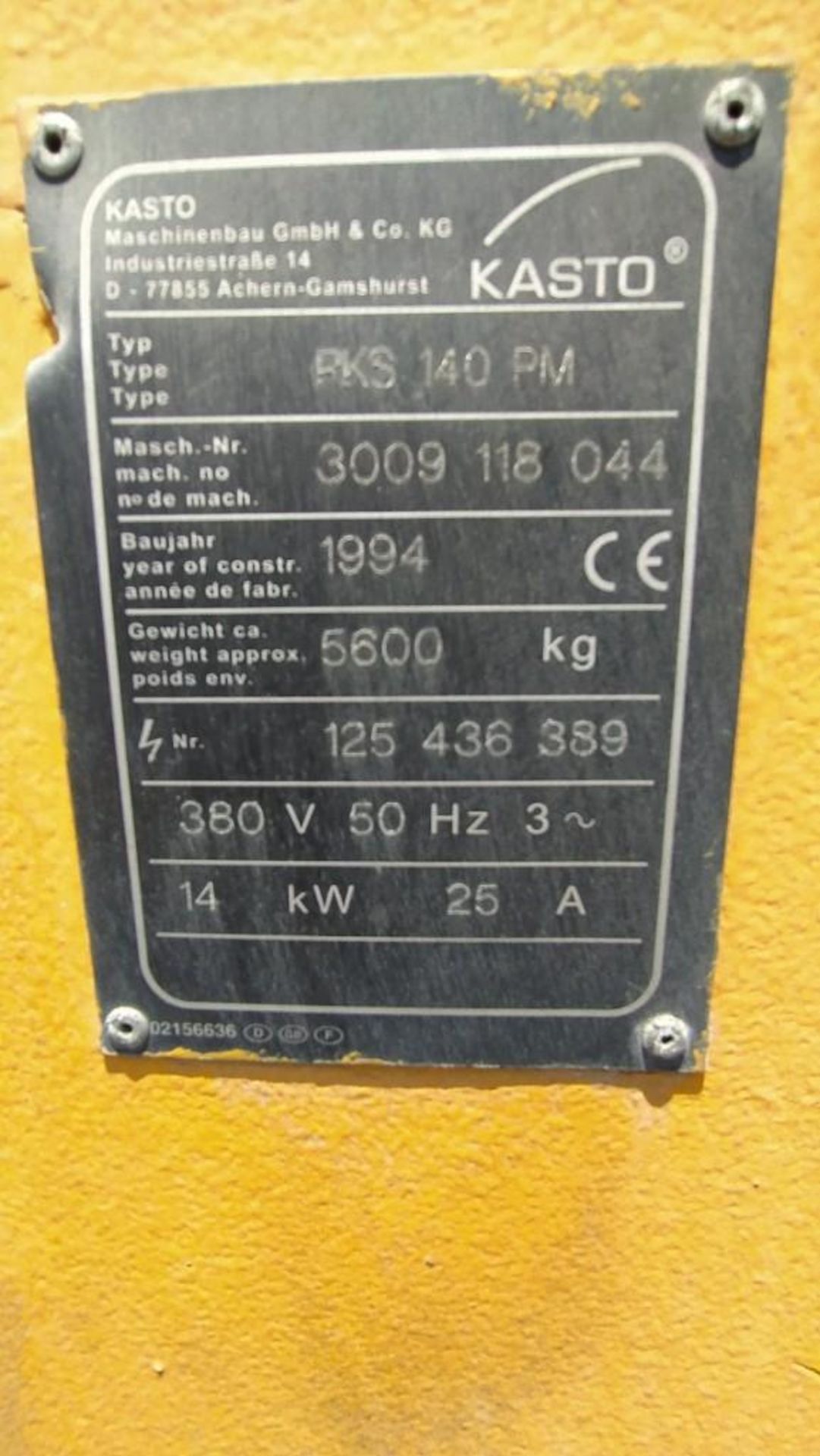 KASTO CIRCULAR COLD SAW; MODEL PKS 140PM - Bild 6 aus 7