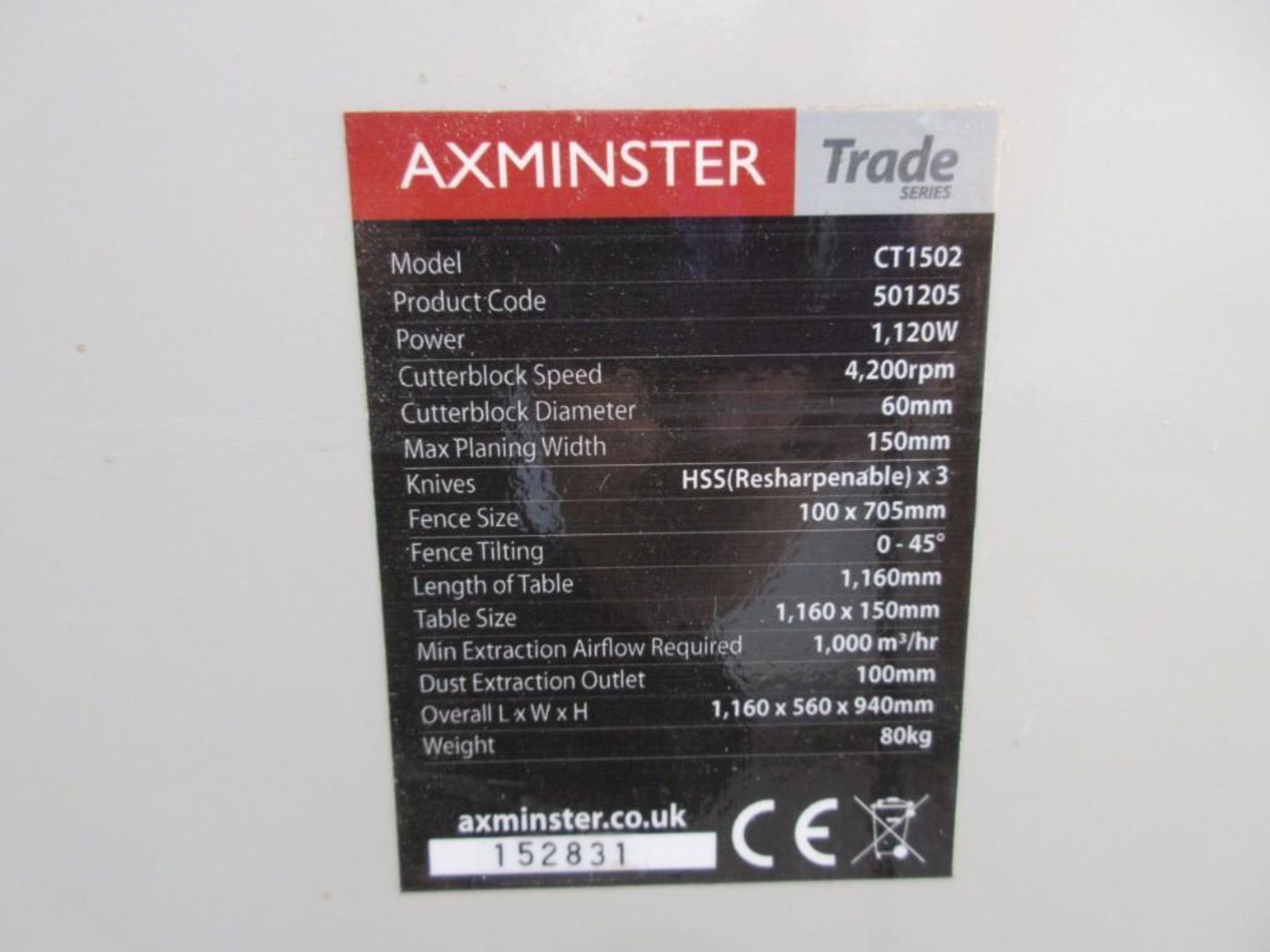 AXMINSTER 150MM PLANER - Image 3 of 3