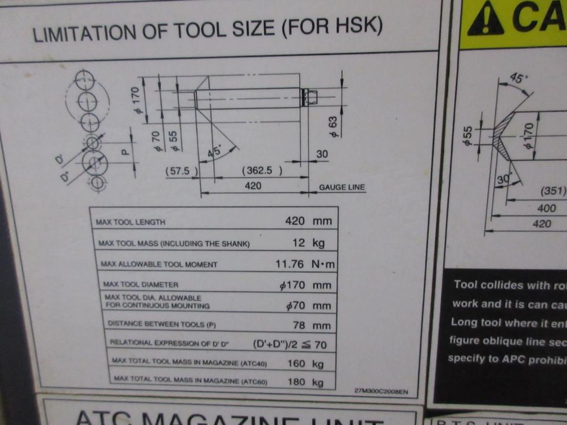 MAKINO CNC HORIZONTAL MACHINING CENTER; MODEL A51 - Bild 9 aus 12