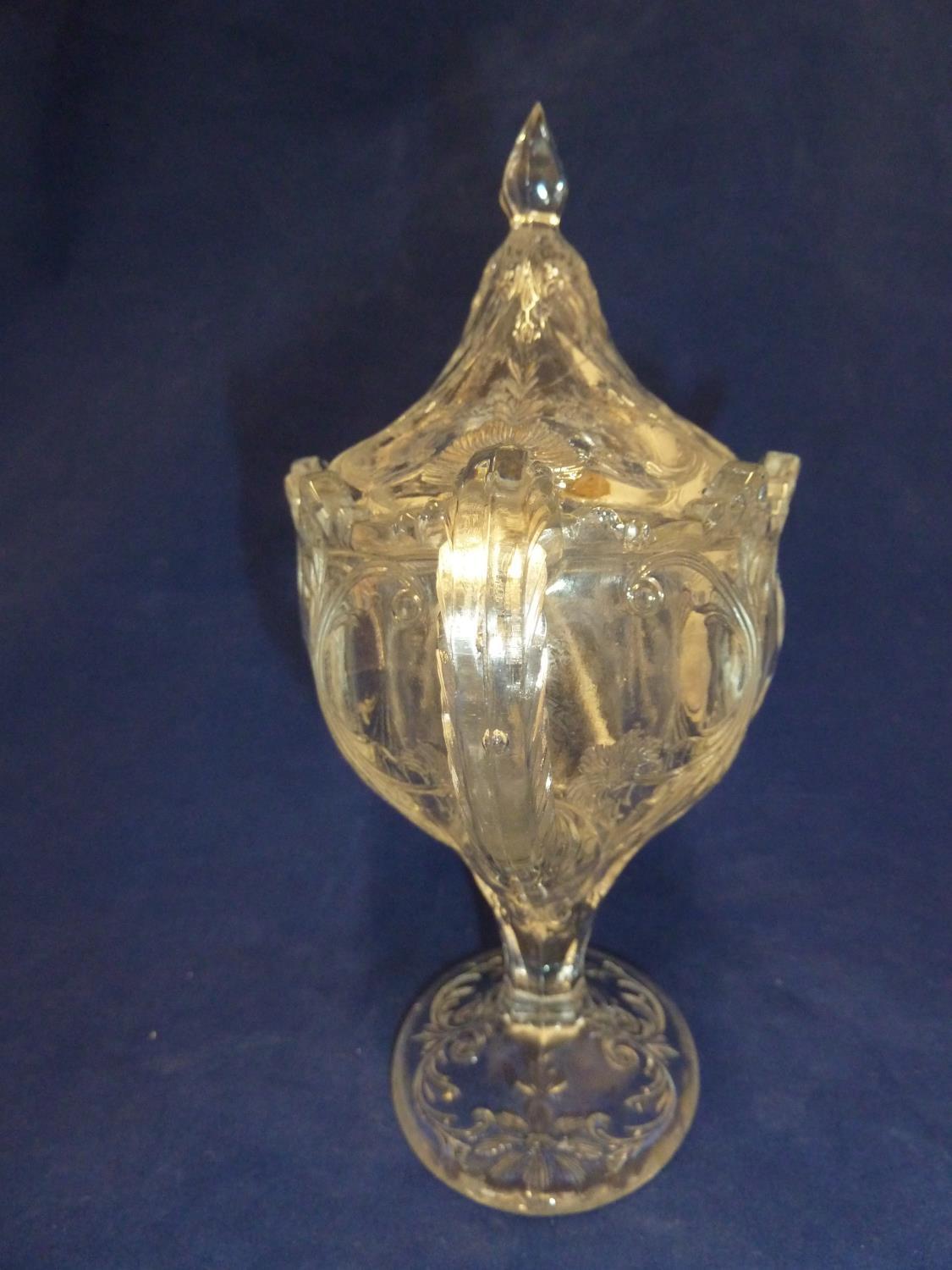 French Glass - a moulded colorless glass sugar box and cover, in the Rock Crystal style, the two - Image 6 of 9