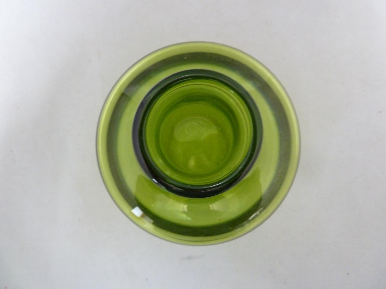 Per Lutkin /Christer Holmgren for Holmegaard - a Majgrøn / May Green glass bottle vase, engraved - Image 2 of 4