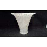 WMF - Ikora glass, a Shaum /foam trumpet vase, striped in white / grey, 15cm high approx