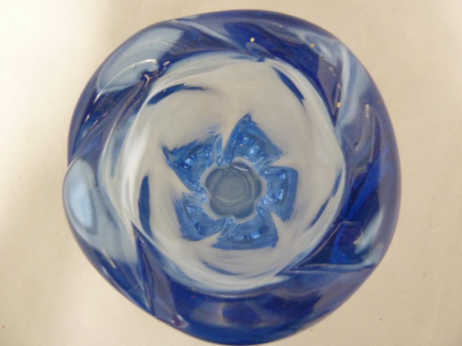 William Wilson for Whitefriars - a 9386 twisty lobed glass vase, Sapphire Blue colour, 19.5cm high - Image 2 of 3