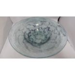 WMF - Ikora glass, an Octopus pattern large centrepiece bowl, of cardinal hat form decorated with