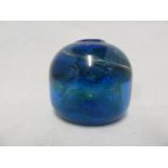 Isle of Wight Glass - a Seaward colour vase, of globular form with slightly protruding rim, deep