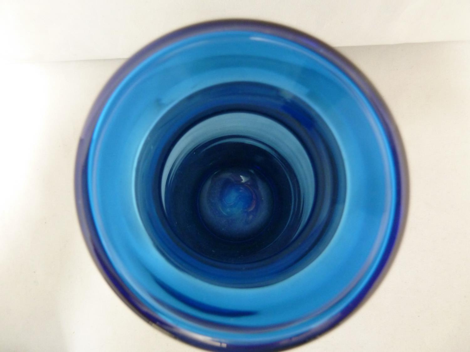 Hovmantorp - three cobalt blue glass vases, of cylindrical form with inverted rims, unmarked, one - Image 6 of 11