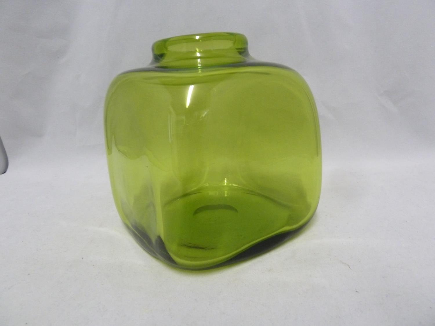 Per Lutkin for Holmegaard - a Majgrøn / May Green glass cuboid vase, engraved Holmgaard and R 18157, - Image 4 of 4