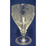 English Glass - a commemorative rummer for the Coronation of Queen Elizabeth II in 1953, engraved