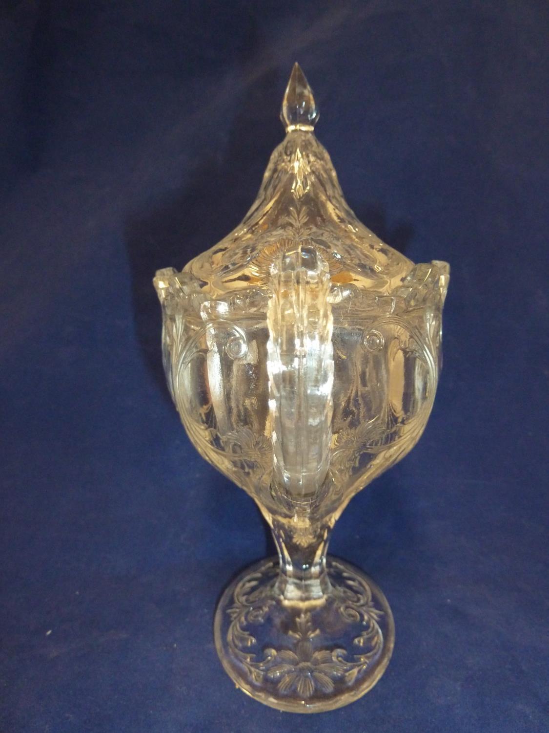 French Glass - a moulded colorless glass sugar box and cover, in the Rock Crystal style, the two - Image 4 of 9