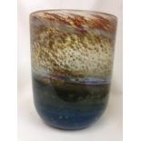 Michael Harris of Isle of Wight Glass- a mixed Aurene bell vase, impressed flame pontil mark, c1975,