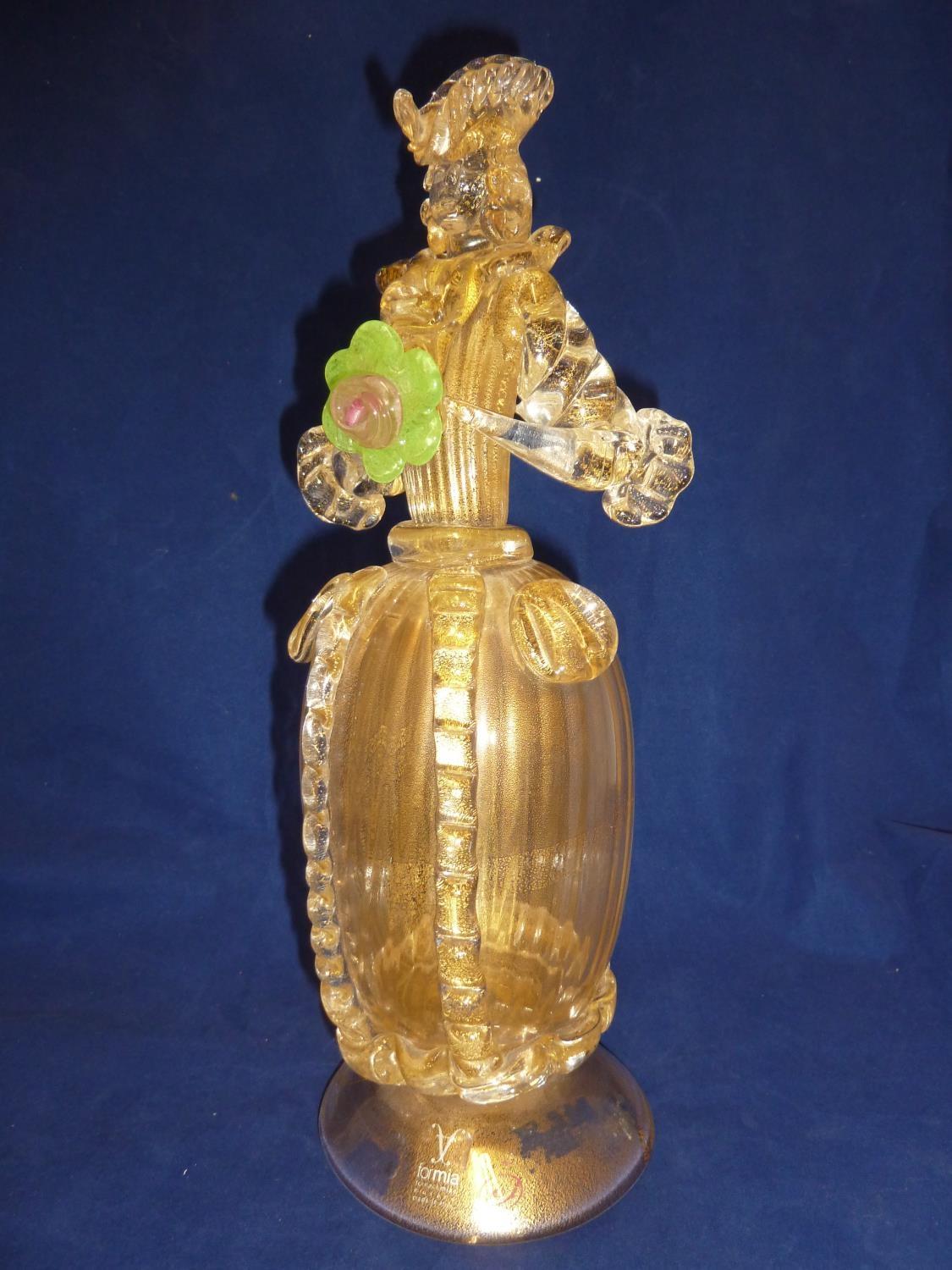 Formia International, Murano - a Carnivale glass figure of a standing woman in 18th Century dress