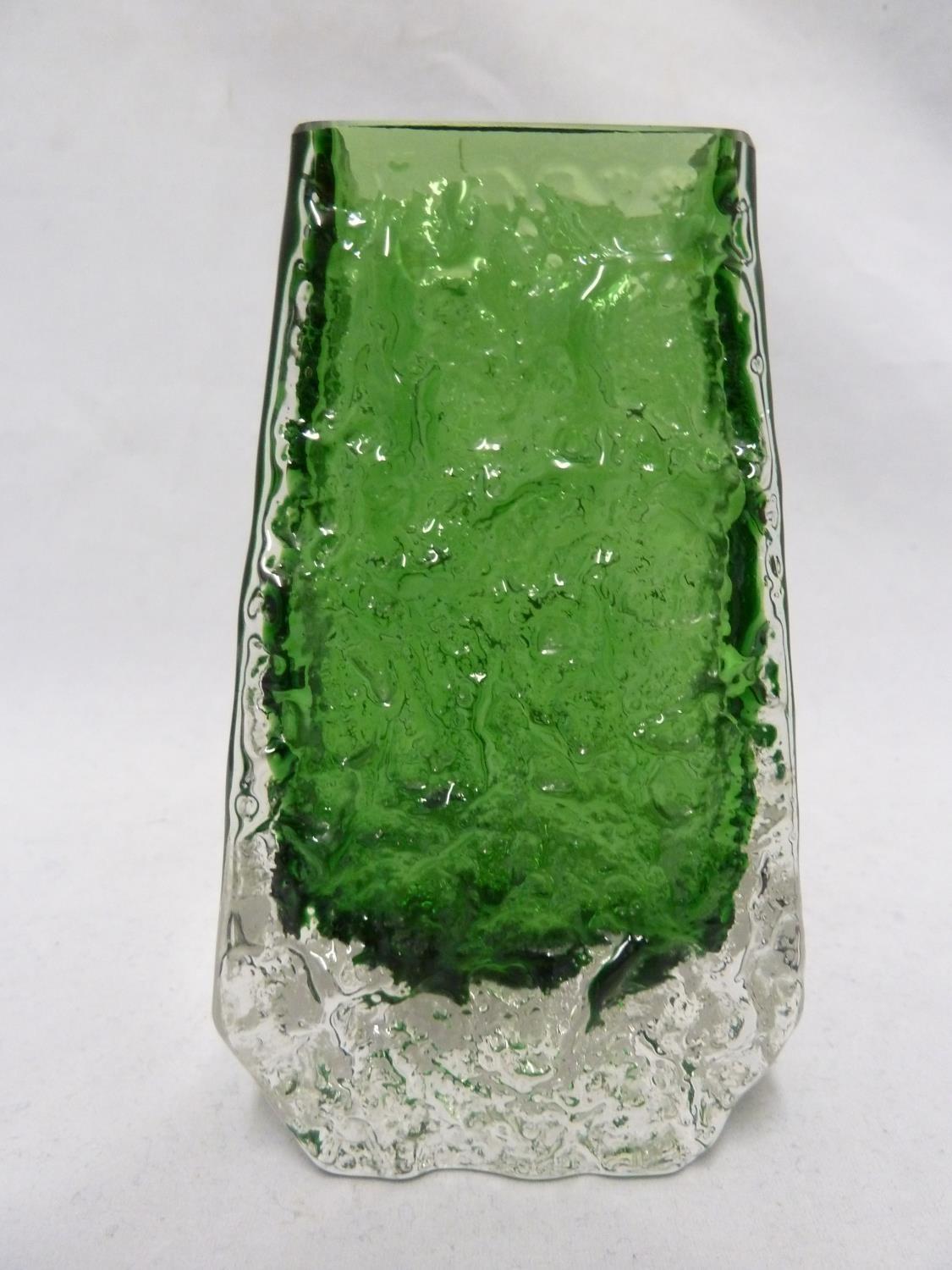 Whitefriars - a Meadow Green glass Coffin form vase, 13cm high - Image 4 of 7