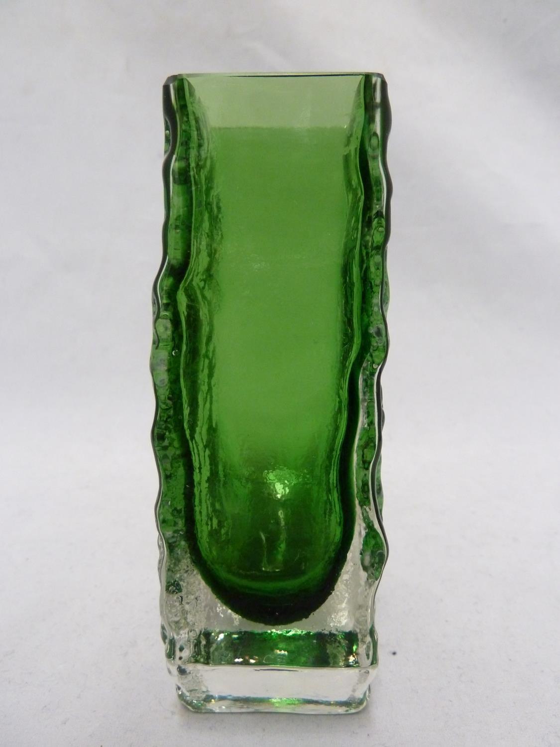 Whitefriars - a Meadow Green glass Coffin form vase, 13cm high - Image 5 of 7